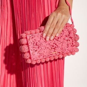 Cult Gaia EOS Beaded Acrylic Box Clutch